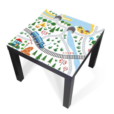 Design-Abdeckung für Tisch - selbstkl. Möbelfolie oder Glasplatte Spielstraße 4