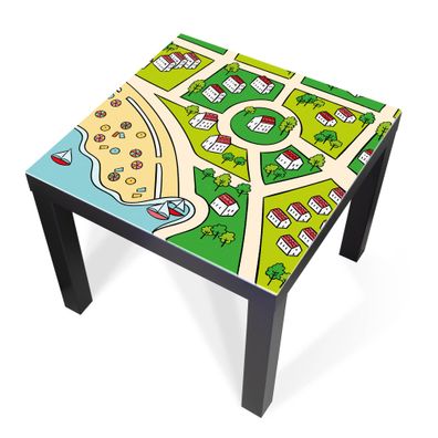 Design-Abdeckung für Tisch - selbstkl. Möbelfolie oder Glasplatte Spielstraße 5