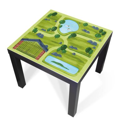 Design-Abdeckung für Tisch - selbstkl. Möbelfolie oder Glasplatte Zoofläche