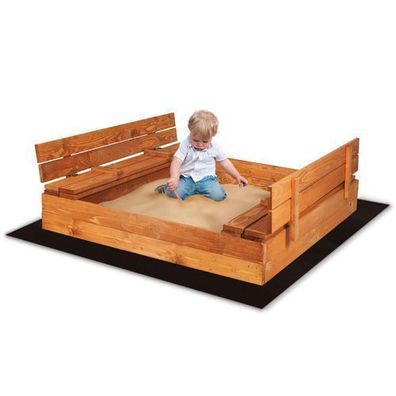 Sandkasten Sandbox Sandkiste aus Holz Sitzbänken Spielzeug mit Deckel Imprägniert