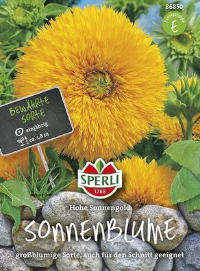 Sperli Sonnenblume Hohe Sonnengold, gefüllte, goldgelbe Blüten