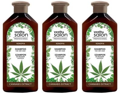 Shampoo Hanf 3 x 500 ml für trockenes geschädigtes Haar Venita Haarshampoo