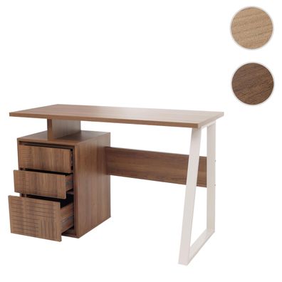 Schreibtisch HWC-O32, Bürotisch Arbeitstisch, Schublade, Melamin Holz, 77x118x58cm