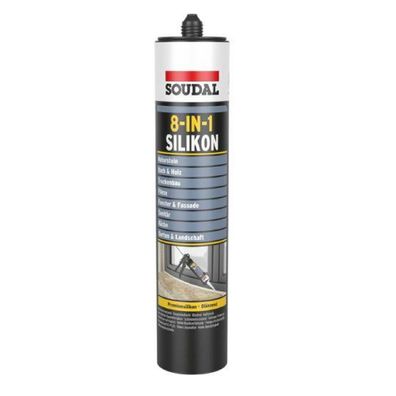 Soudal, Silikon 8-in-1, Premium, Allrounder, Universell, Innen und Außenbreich