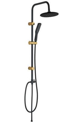 Regendusche set Handbrause ALANIS Duschsystem in Schwarz-Gold Brausegarnitur