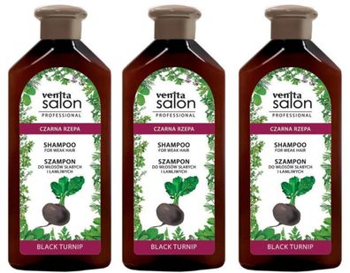 Shampoo schwarze Rübe 3 x 500 ml für schwaches Haar Haarshampoo Salon Professional