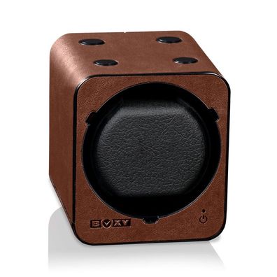 Beco - 70002/140 - Uhrenbeweger fuer 1 Uhr - Boxy Fancy Brick Braun Leder - braun