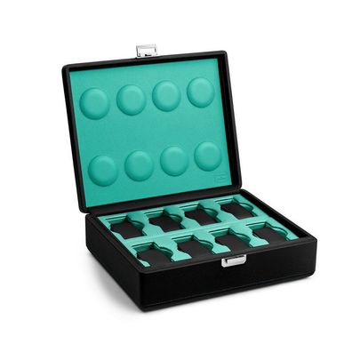 Scatola del Tempo - Valigetta 8 black/blue tiffany - Uhrenkoffer für 8 Uhren