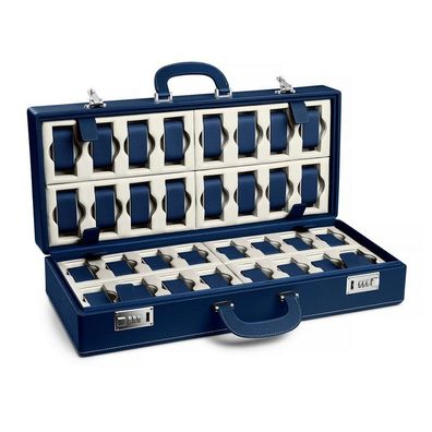 Scatola del Tempo - Valigetta 32 blue/off-white - Uhrenkoffer für 32 Uhren - blau