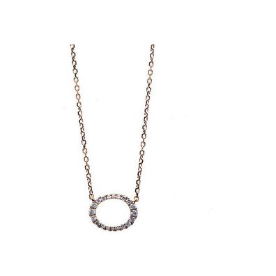 Diamantcollier Collier - Oval - 18K 750 Rotgold - 0.14 ct