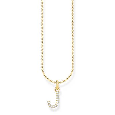 Thomas Sabo Schmuck Damen-Kette mit Buchstaben-Anhänger J Goldfarben KE2249-414-14-L