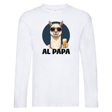 Al Papa | Lama | Alpaka | Vatertag | Bier Liebhaber Long Sleeve Weiß