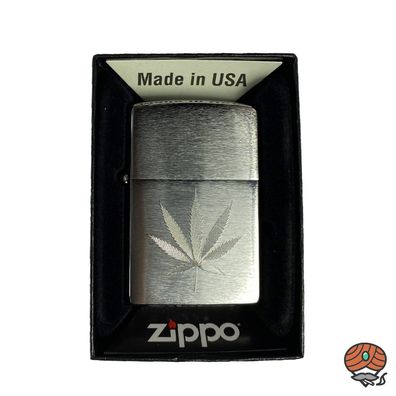 Zippo Benzin-Feuerzeug Cannabis Leaf Engraved, unbefüllt