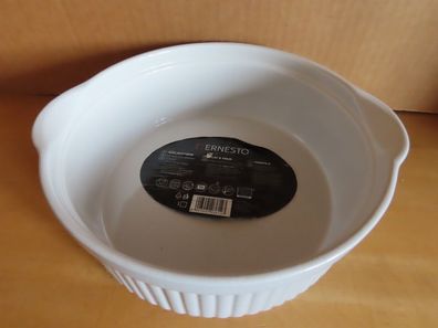 Auflaufform Mikrowellengeschirr Keramik hell grau ca. 23cm Ø/ Ernesto