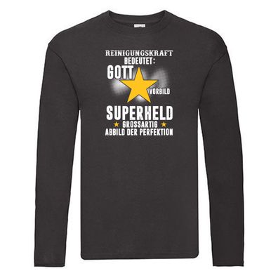Superheld: Reinigungskraft | Beruf Reinigung | Putzkraft Long Sleeve Schwarz