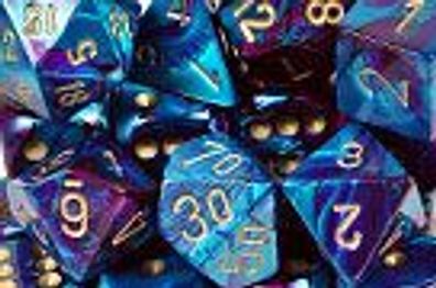 Gemini™ Purple-Teal w/gold 12mm Dice Block (36 dice)