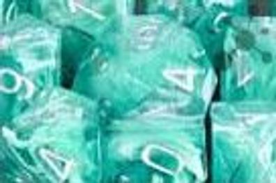 Cirrus™ 16mm d6 Aqua/silver Dice Block™ (12 dice)