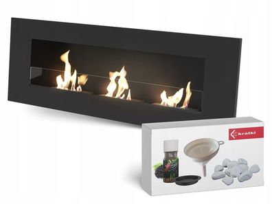 Wandkamin Bioethanol DELTA3 TÜV mit Verglasung Set