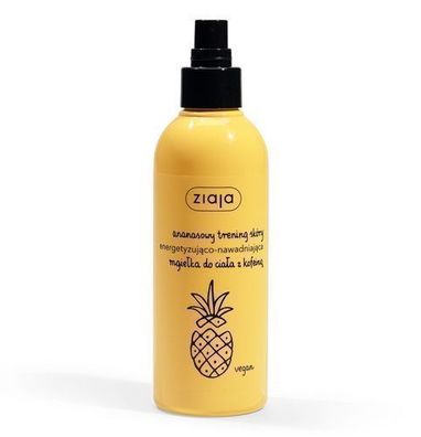 Ziaja Ananas Koerpernebel mit Koffein, 200 ml - Erfrischender Hauttrainer fuer str