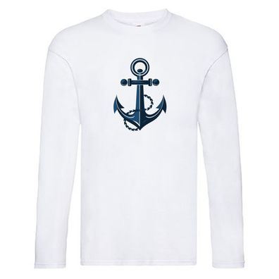 Anker | Käpten | Kapitän | Schiff | Boot Long Sleeve Weiß