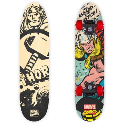 Marvel Thor Skateboard – Robustes 9-Schichten Ahornholz mit 95A PVC-Rädern