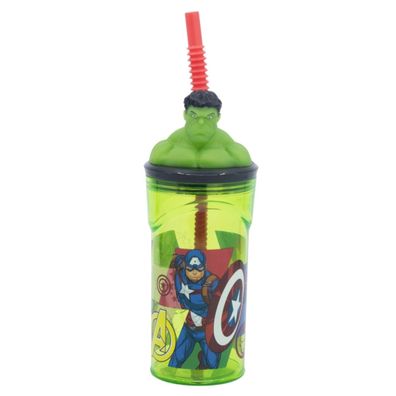 Marvel Hulk Trinkbecher – 3D Kinderbecher & Strohhalm-Tumbler 360?ml