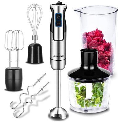 Vielseitiger 6-in-1 Stabmixer: 1300 W Turbo-Power in elegantem Silber!" Default Titl