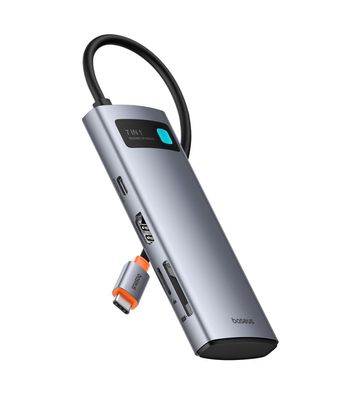 Multifunktionaler 7-in-1 USB-C Hub: 4K HDMI, 100W PD, Silber - Perfekt für Profis!"