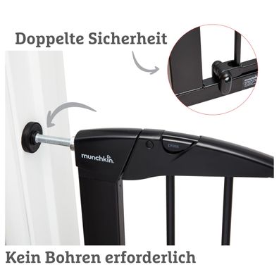 Sicherer Schutz ohne Bohren: Flexibles Türschutzgitter in Schwarz für 76-82 cm" Defa