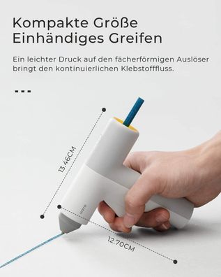 Kabellose Heißklebepistole mit Schnellvorheizung und 10 umweltfreundlichen Klebestift