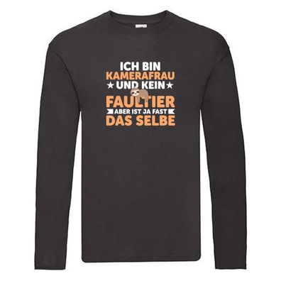 Ich bin kein Faultier: Kamerafrau | Kamera Long Sleeve Schwarz