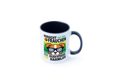 Vorsicht vor dem Frauchen Golden Retriever ist Harmlos Tasse - Geschenk