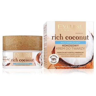 Eveline Rich Coconut Feuchtigkeitscreme fuer das Gesicht, 50 ml