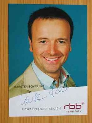 RBB Fernsehmoderator Karsten Schwanke hands. Autogramm!