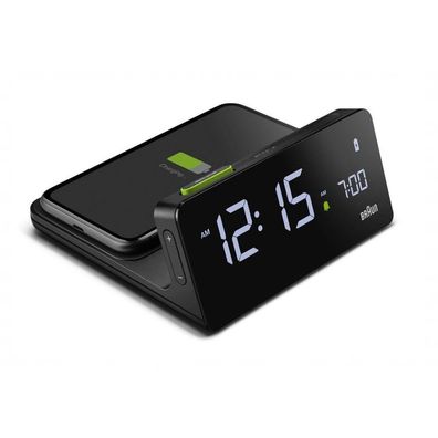 Braun - LCD-Wecker mit Qi Ladeschale - BC21BEU