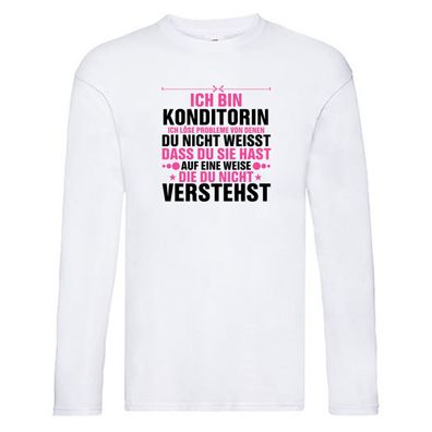 Löse Probleme: Konditorin | Konditorei v2 Long Sleeve Weiß