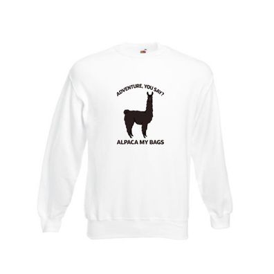 Adventure, Alpaca | Alpaca Sweatshirt Weiß