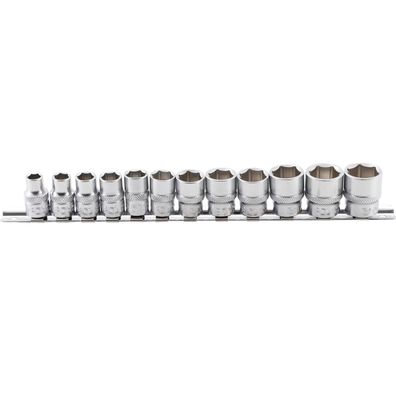 Steckschlüssel-Einsatz-Satz, Sechskant SW 8 - 19 mm, Antrieb (3/8"), 12-tlg
