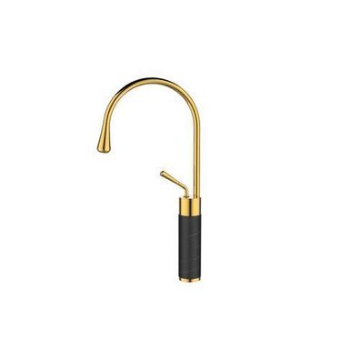 Waschtischarmatur Wasserhahn Hoch GABRO Mischbatterie für Badezimmer in Schwarz-Gold