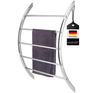 bremermann Handtuchhalter zur Wandmontage mit 5 Stangen aus Metall, verchromt