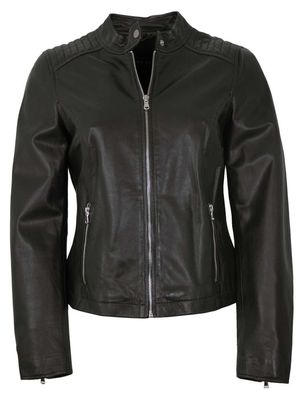 Freaky Nation - Damen Lederjacke Lammnappa schwarz
