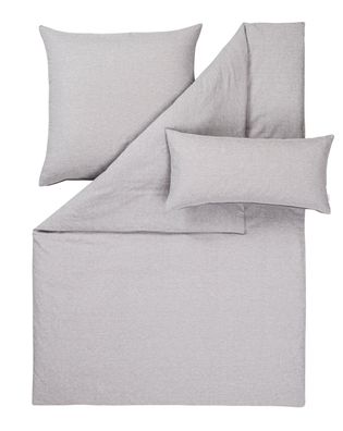 Estella Halbleinen Sommer Bettwäsche 155x220 Alvaro grau uni silber 2251-810