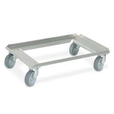 Transportroller aus Edelstahl, für 600x400 mm Behälter, Trg 250 kg, grau, offen