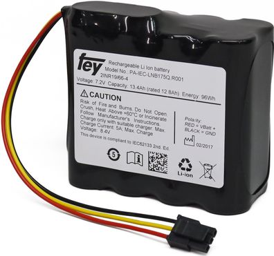 Lithium-Ionen Li-Ionen Akkupack 7,2V 13,4Ah 96Wh 2S4P mit Kabel und Stecker