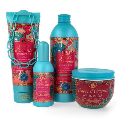 Tesori d'Oriente Ayurveda Set Eau de Toilette, Dusche, Badecreme & Körpercreme