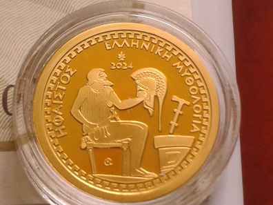 100 euro 2024 PP Griechenland Hephaistus Gott des Feuers 3,89g Gold 9999er