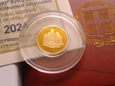 50 euro 2024 PP Griechenland Tempel von Apollo Epikourios 1g Gold 9999er