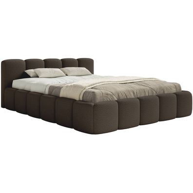 Selsey Cloudy Low - Polsterbett 140x200 mit Bettkasten und Metall-Lattenrost, braun B