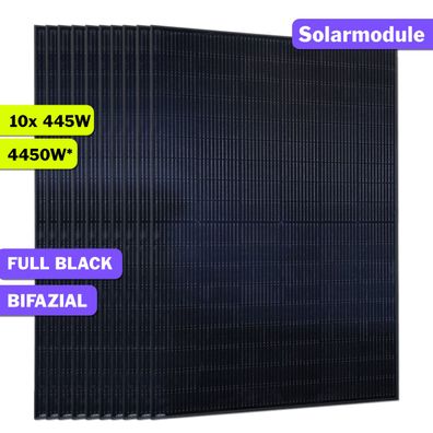 4x 445Wp Ja Solar JAM54D41-LB/445Wp Solarmodul Bifazial Glas-Glas Full Black