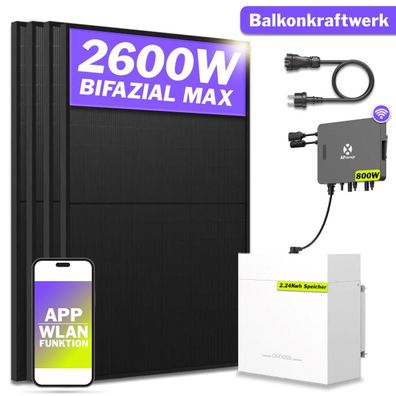 2000W Balkonkraftwerk mit Dyness Speicher und APS EZHI 1200W Wechselrichter